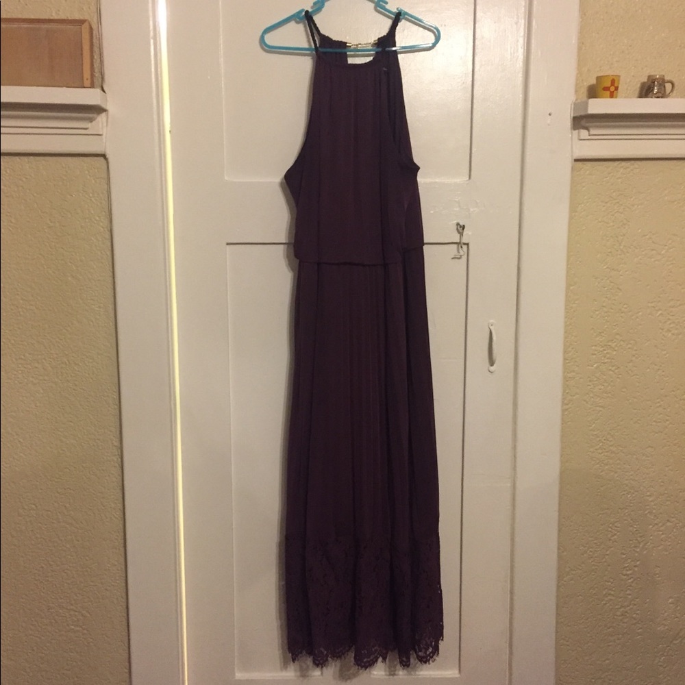 SimplyBe Maxi Dress w/ Lace - Plum - 20